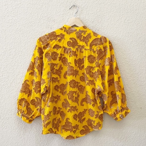 Pilcro Velvet Blouse Top Floral Embroidered Applique Casual Boho Peasant XS NWT - Picture 6 of 15